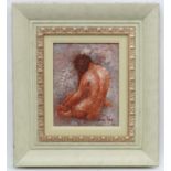 Barton XX, Pallet Knife acrylic, The back of a seated nude, Signed lower right'.