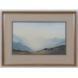 Colin Whittle 87, Watercolour, ' Summer Evening - Great Langdale from Megs Gyll, 'The Lakes,