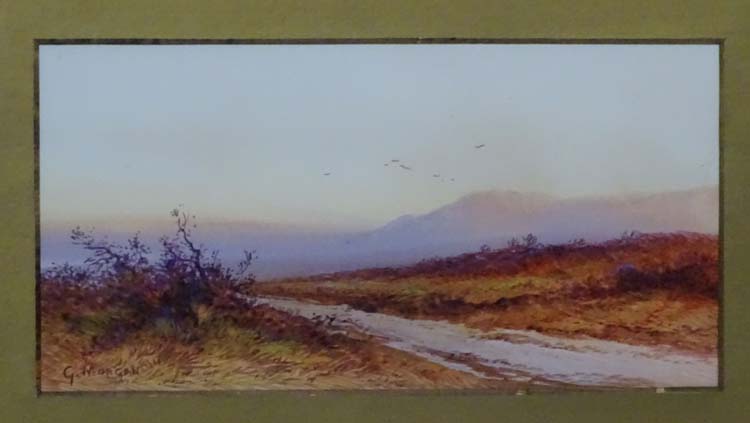 G Morgan XIX-XX, Gouache , a pair, Landscape vistas, Signed lower left. - Image 3 of 7