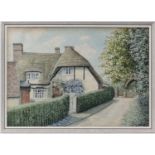 A E Bennett mid XX , Watercolour, ' Pear Tree Cottage , Hardwick ,
