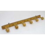 A set of 6 late 19thC faux bamboo coat hooks 29 1/2" wide CONDITION: Please Note -