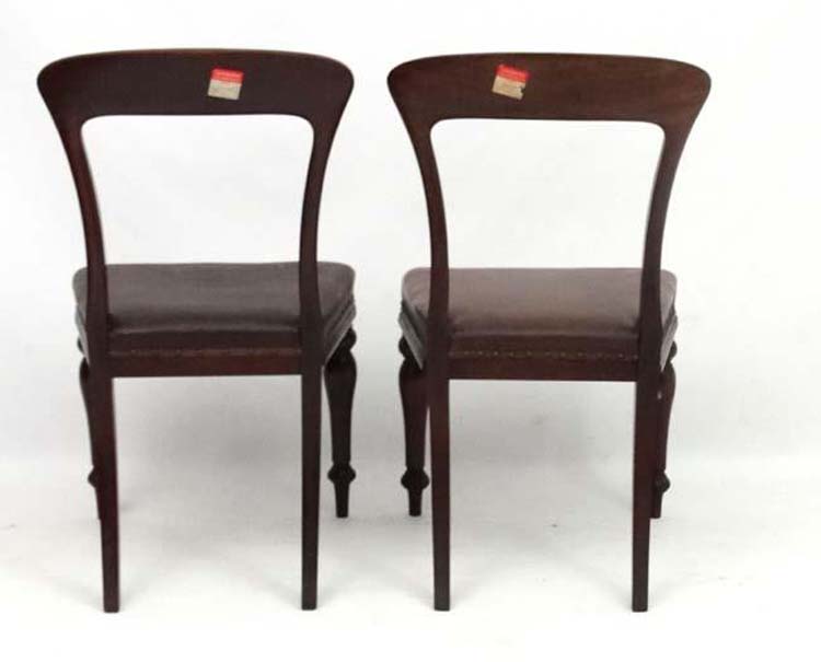 A pair of 19thC mahogany Scottish chairs bearing labels for Jennings of Edinburgh 35 1/2" high - Image 7 of 13