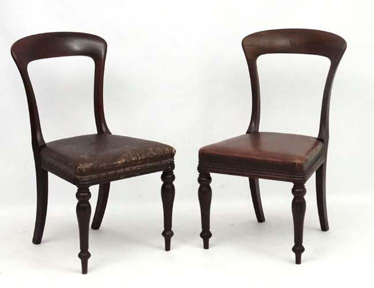 A pair of 19thC mahogany Scottish chairs bearing labels for Jennings of Edinburgh 35 1/2" high - Image 5 of 13