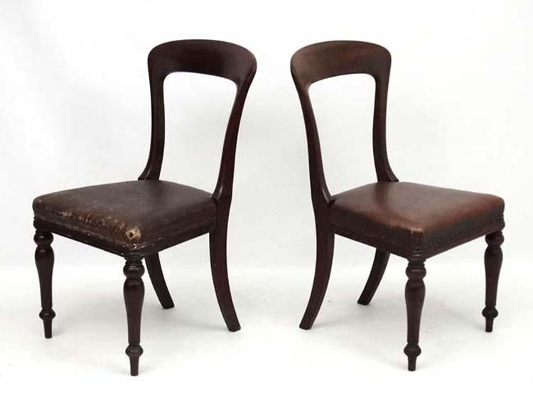 A pair of 19thC mahogany Scottish chairs bearing labels for Jennings of Edinburgh 35 1/2" high - Image 2 of 13