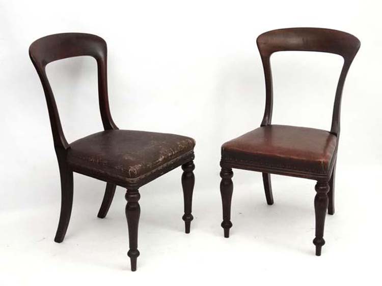 A pair of 19thC mahogany Scottish chairs bearing labels for Jennings of Edinburgh 35 1/2" high - Image 11 of 13