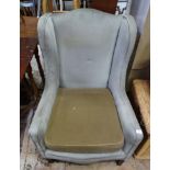 Green Upholstered wingback armchair CONDITION: Please Note - we do not make