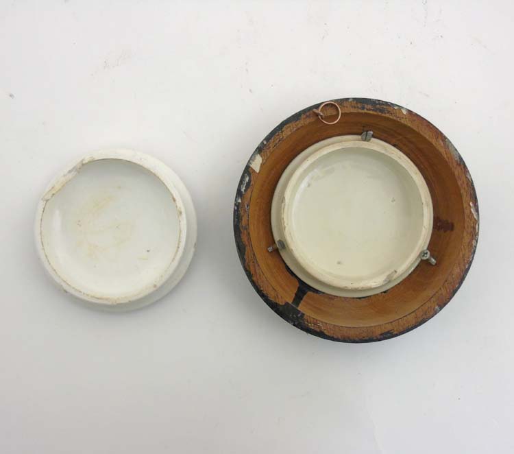 Two 19th C Prattware pot lids including a 'Dr Johnson' framed pot lid together with 'If ever I - Image 6 of 7