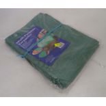 Two 9ft x 12ft Green multi purpose tarpaulins (2) CONDITION: Please Note - we do