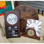 A collection of four clocks, comprising a John Lewis Alex Mitchell wall clock,