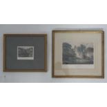 2 x monochrome prints - Burnham abbey ,