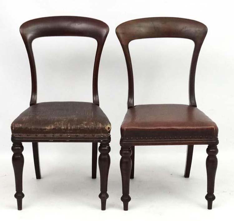 A pair of 19thC mahogany Scottish chairs bearing labels for Jennings of Edinburgh 35 1/2" high - Image 12 of 13