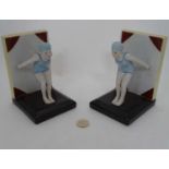 A pair of 21stC Art Deco style lady bookends CONDITION: Please Note - we do not