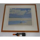 Polychrome print of a beach scene signed Norman Hepple 41/195 CONDITION: Please Note