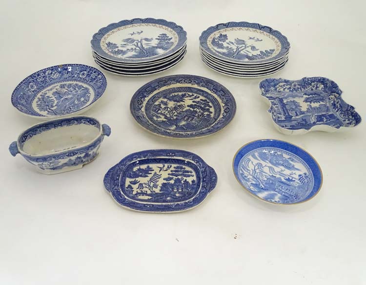 Quantity of blue and white china CONDITION: Please Note - we do not make reference - Image 2 of 23