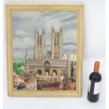 T Gate '70', Oil on artist's Board, Lincoln Cathedral, Signed and dated lower left.