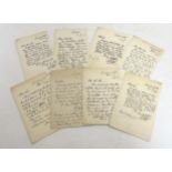 Ephemera: Eight autographed letters of thanks from Alfred Young Nutt,