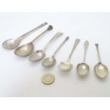 Assorted spoons to include a seal top spoon hallmarked Sheffield 1911 maker Harrods Stores Ltd,