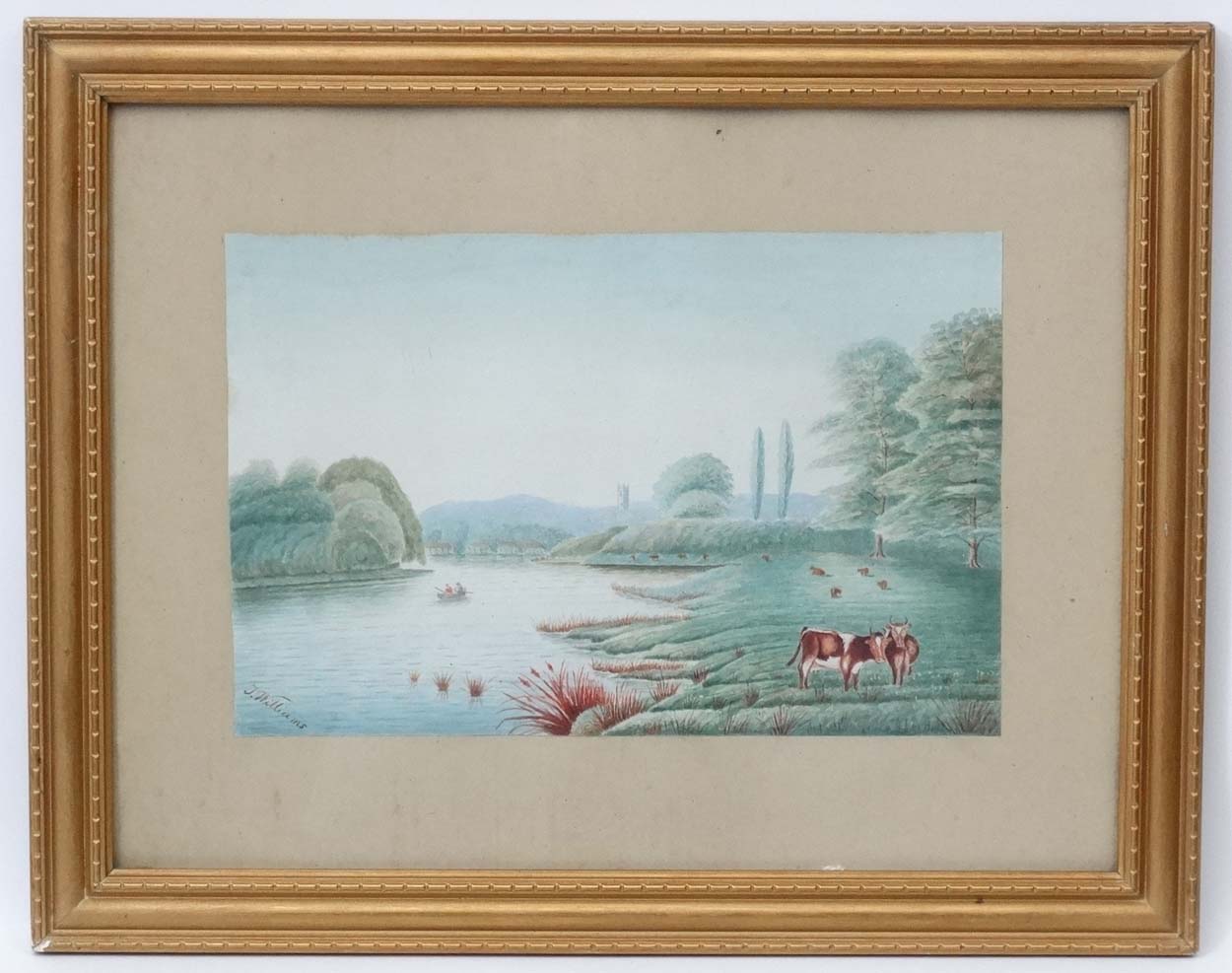 J. Williams XIX-XX, Watercolour 'On the Dart near Totnes ', Signed lower left and ascribed verso. - Image 3 of 5