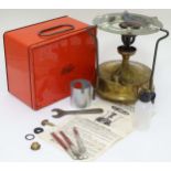 Kitchenalia : an original red boxed ' The Parasene ' paraffin or kerosene ' Pressure Stove ' with