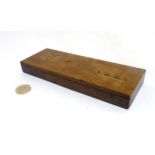 A 19thC marquetry section depicting dovetail joints 7 3/4" wide x 2 3/4" wide x 3/4" high