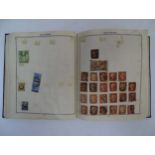 Stamps: A Triumph stamp album , containing several Victorian examples including a Penny Black ,