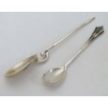 A silver Albany pattern mustard spoon hallmarked Sheffield 1892 maker Harrison Brothers & Howson,