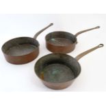 Kitchenalia : country House copper coking items to include : 'Leon Jaeggi & Sons ltd ,