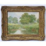 Style of Sutton Palmer (1854 -1933) , 20th C watercolour, A Surrey stream near Dorking,