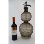 Kitchenalia : A French soda syphon of double gourd form surmounted by a pewter cap and tap and