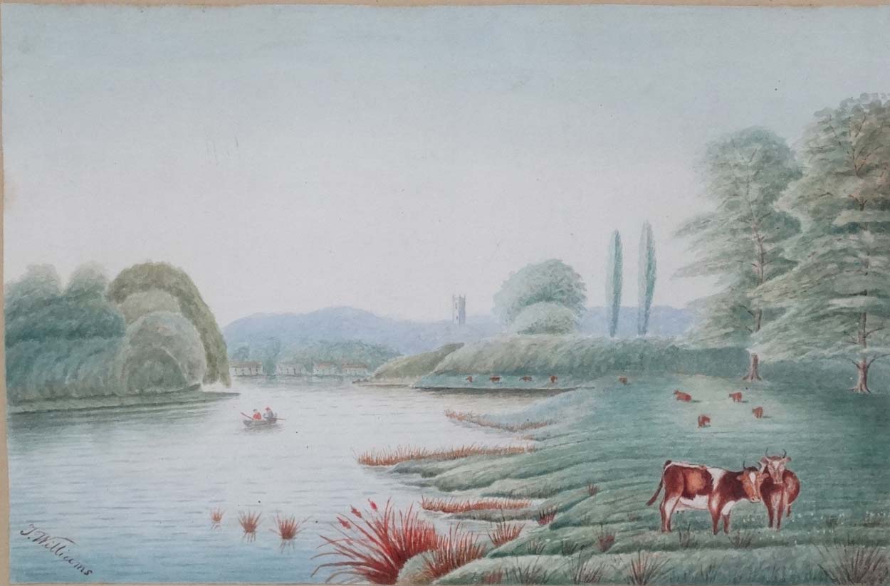 J. Williams XIX-XX, Watercolour 'On the Dart near Totnes ', Signed lower left and ascribed verso. - Image 4 of 5