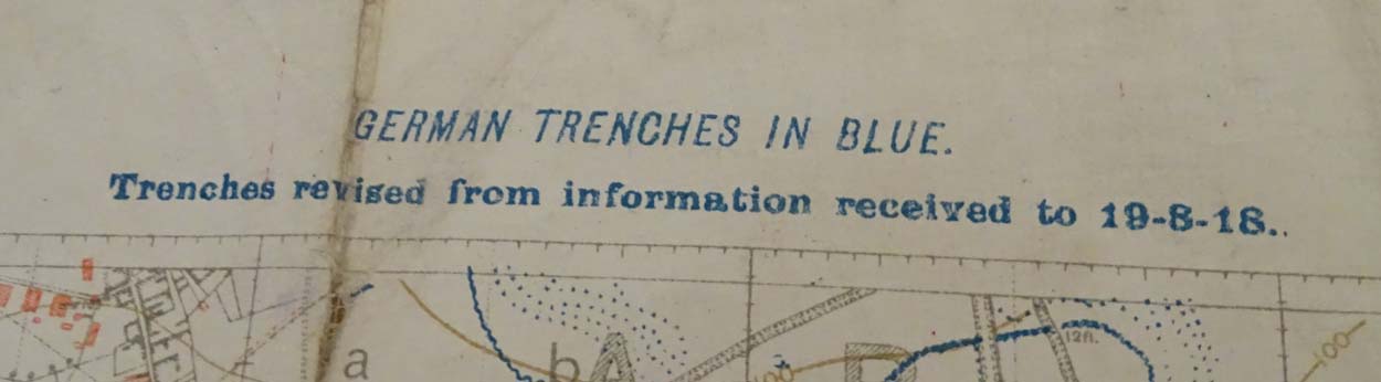 Militaria : a WWI Ordnance Survey trench map , entitled ' 57C NW 1/20, - Image 13 of 19