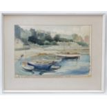 Wilfred C Wisdish (1910-1970) FRSA, Watercolour, ' Port St. Mary I.O.