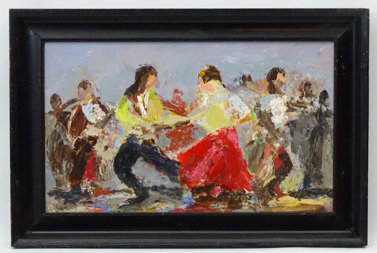 Liprie 03 ? Spanish School, Oil on board, Flamenco dancers, Signed and dated lower left.