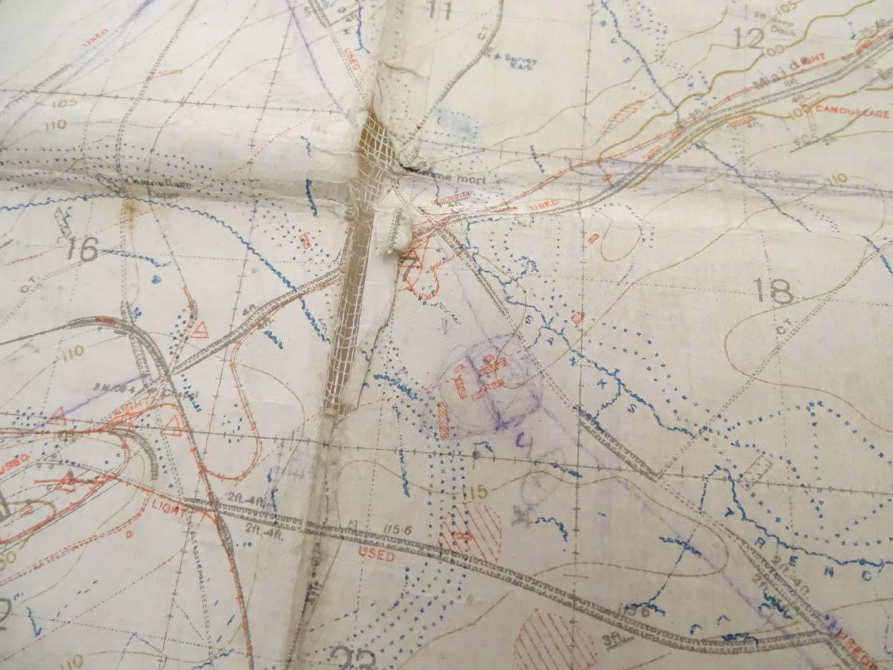 Militaria : a WWI Ordnance Survey trench map , entitled ' 57C NW 1/20, - Image 7 of 19