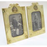 Militaria : A pair of WWI-era brass photograph frames ,