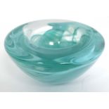 Glass :' Kosta Boda ' a N atoll Hurricane vase in light turquoise ( suitable for lighting night