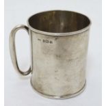 A silver Christening mug hallmarked Birmingham 1912 maker Crisford & Norris 2 3/8" high (60g)