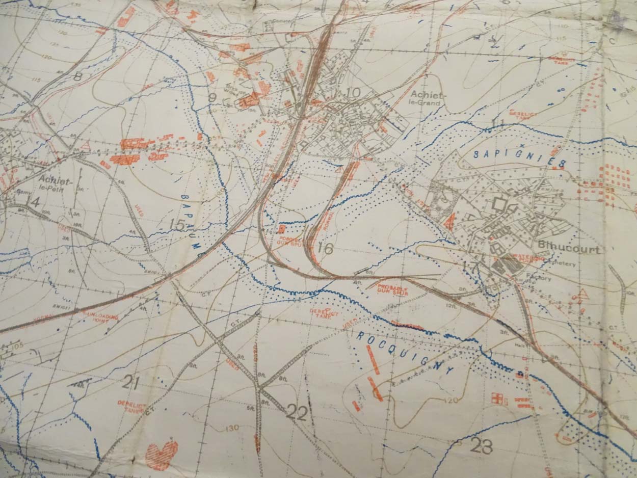 Militaria : a WWI Ordnance Survey trench map , entitled ' 57C NW 1/20, - Image 5 of 19