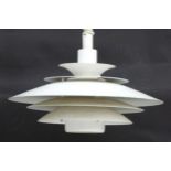 Vintage Retro : A Danish designed Rise and Fall Pendant light / Lamp of P H form with white livery ,