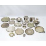 Assorted silver plated wares to include trays, salvers,