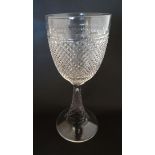 A c 1900 large cut glass pedestal goblet ,