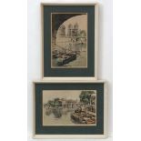 L Henry XX French, Watercolour , a pair, The Seine , Paris and Notre Dame from the Seine,