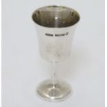 A small goblet / travelling communion cup, hallmarked Birmingham 1977 with Jubilee mark.
