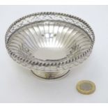 An Art Deco silver pedestal bon bon dish hallmarked Birmingham 1933 maker Mappin & Webb Ltd.