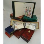 Stamp collection in two boxes: World A-Z in 8 Barclay classic albums,