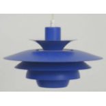 Vintage Retro : A Danish designed Pendant light / Lamp by Jeka with blue livery ,