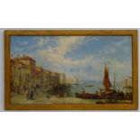 John Vivian XIX Venetian School Oil on canvas looking towards the lagoon,