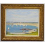 Augustus William Enness RBA (1876-1948), Oil on canvas, ' Bank Holiday , Trearddur Bay , Anglesey ',
