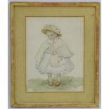 BE Digby c 1900 Edwardian Portrait, Pencil and watercolour, A young Edwardian Girl,