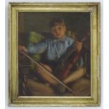 Cawthhorne (19)34, Oil on board, ' No 7 Boy with Violin ' , Signed and dated in red top left,